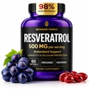 Resveratrol Supplement 500mg – 98% Trans Resveratrol 1000mg Organic Complex – NAD Resveratrol Antioksidanter & Anti Aging Supplement for hjerte helse, minneløft, wellness formel, sunn celle støtte