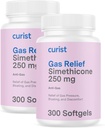 Curist Gass Relief Simeticone 2 Pack - 250 mg Softgels (600 tell) Digestiv relief, Bloating Relief & Anti Flatulens Gasspiller for voksne hjelper gass og Bloating Relief (600 Softgels)
