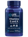 Livsforlengelse vitaminer D og K med sjø-Iodin, vitamin D3, vitamin K1 og K2, jodin, støtter immun, bein, arteriell og thyroid helse, ikke-GMO, Glutenfri, 60 kapsler