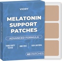 Melatonin sovelapper for voksne ekstra styrke | Enkel å bruke søvnpatch med valerian | Relax & Wake Up Forfriskende | Langstrakt natt komfort for menn og kvinner | 60 lapper