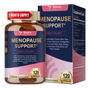 40-i-1 Menopause Kosttilskudd for kvinner, Multi fordel og komplett svart cohosh for varme blits, natt sweats & hormonbalanse, w/ probiotika, DIM, Vitex, Dong Quai, Rød Clover og mer, 120 Vegan Caps
