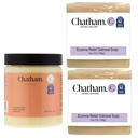 Chatham naturlig hudpleie Over smør Eczema terapi 6oz og 2 x Eczema relief såpe Barer 5oz Bundle | Med kolloidal glutenfri havregryn