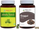 HERBAL HILLS Alfafa Tabletter og Guggul Capsules Guggul Pack 2 Combo