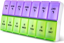 DANYING Extra stor pilleorganisator 2 ganger om dagen, XL ukentlig pille boks, PM piller tilfelle, pille container 7 dag, vitamin tilfelle to ganger om dagen