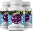 Perfekte kosttilskudd – perfekt ResGrape Resveratrol – 60 kapsler – Trans-Resveratrol & Organic Muscadine Grapes - 3 Pack