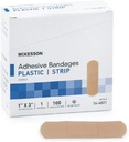 McKesson - Adhesive Stripe McKesson 1 X 3 tommers plast rektangulær Tan Steril - 100/Box - McK