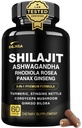 8-i-1 Shilajit for menn & kvinner med Ashwaganda Himalayan Organic Supplement med Rhodiola Rosea, Ginseng, Turmeric, Mushroom, for immunstøtte, energi, ro, fokus, klarhet, søvn, kortisol