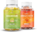 BeLive Magnesium Glycinate & Omega 3-6-7-9 Buddle for avslapning, søvn, hjerne, hjerte og immunsystem støtte