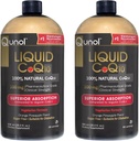 Qunol flytende CoQ10 100mg, superior absorpsjon naturlig kosttilskudd form av coenzym Q10, antioksidant for hjerte helse, orange Pineapple Flavored, 60 serveringer, 20.3 oz flaske, pakke med 2