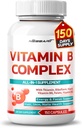 Vitamin B-kompleks - høy styrke med Thiamin, Riboflavin, Niacin Vitamin B6, Folat, Vitamin B12 -Energy, Fokus, Hår, Hud, Nagler Support - 150 Antall - Laget og testet i USA