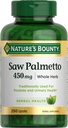 Naturens Bounty så Palmetto støtte for prostata og urin helse, urte helse supplement, 450 mg, 250 kapsler
