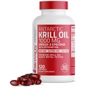 Bronson Antarctic Krill Oil 1000 mg med Omega-3s EPA, DHA, Astaxanthin og Fosfolipider 120 Softgels