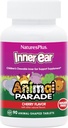 Natures Plus Animal Parade Indre Øre Støtte Barn Chewable - Naturlig Cherry Flavor - 90 Animal-Shaped Tabletter - Probiotiske Supplement - Glutenfri - 45 Serveringer
