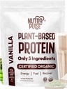 Organic Vegansk Protein pulver - Vanilla Flavor, Plantebasert, Glutenfri, Ikke-GMO, 20g Protein Per Serving, Ideell for Smoothies, Skaker, Baking, Matlaging (1 Pack, 20 Serveringer)