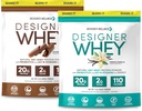 Designer Wellness, Designer Whey 2lb Fransk Vanilla og 2lb Gourmet Sjokolade Bundle
