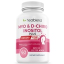 Myo & D-Chiro Inositol Plus Supplement Blend, Hormonal Balance, sunn ovulering og generell wellness støtte for kvinner, fruktbarhet og graviditet helse, 60 kapsler