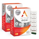 Aktivt jern Supplement 25mg – klinisk bevist å øke jern og energi nivåer - Gentle, ikke-forstoppende, høyfravær – 120 kapsler