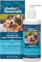 Bærekraftig Wild Alaskan Fish Oil for hunder Hud og Coat - EPA + DHA Omega 3 olje - Fatty Acids Hunde Supplements - støtte Fur Coat og hjernens helse - naturlig flytende mat topper for kjæledyr - 8 oz. Pump