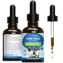 Kjæledyrs velvære Lung Gold for Cats - Lung Immune Support, Lower Respiratory Health, Open Airways, Normal andning, Reishi, Coptis - Veterinærformulert Herbal Supplement - 2 oz (59 ml)