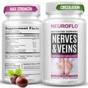 Mizzle Leg Circulation Supplement - Støtter Nerver, Veiner med 1470 mg, 8 i 1 Kapsel av Chestnut, Diosmin, Hawthorn for maksimal relief i tær, føtter, ankler, kalver, ben - Neuroflo