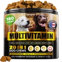 20-i-1 Hunde Multivitamin Supplements - Immunitet, Digestion, Felles og hjerte helse støtte - Naturlige hund vitaminer med Biotin, Msm, Cranberry, Glukosamin for hunder - 180 Chews