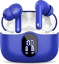 Trådløs ørepropp Bluetooth 5.3 Hodetelefoner Bass Stereo ørepropper med støy som kansellerer Mic LED-skjerm i øret øretelefoner IP7 Vanntett 36H Spilletid for Laptop pad telefoner Sports trening Blå