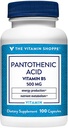 Vitamin Shoppe Pantotensyre 500MG, med vitamin B5, støtter energiproduksjon og hår, hud, negler, en gang daglig (100 kapsler)