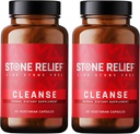 STONE RELIEF Cleanse - Premium Chanca Piedra Stone Breaker Complex - beste naturlige oppløser for menn / kvinner - Naturlig nyrerens & Detox Supplement - [2 Pack] - 120 kapsler - 1200mg