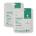 Serotonin og Dopamin Supplement | Mood Support Supplement - 2-måneders Supplement | Serotonin Supplement 5-HTP + Dopamin Booster Tyrosin | Naturlig Mood Boosters