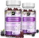 (2 Pakke) Glukosamine Chondroitin Gummies, Extra styrke felles støtte Supplement med MSM & Elderberry for mobilitet og fleksibilitet, Antioksidant støtte for menn og kvinner, 120 Gummies