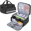 CURMIO Pill Flaske Organizer Oppbevaring, Medisinlåseboks for Pill Organizer og medisinske forsyninger, svart (Patent Design)