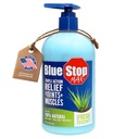 Blå stopp Max Massage Gel for kroppssmerter, 16 oz pumpeflaske; 3 i 1 produkt lindrer kroppens smerter, støtter leddene og nourishes huden