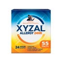 Xyzal 24-timers allergi relief medisin, opprinnelig reseptstyrke antihistamin, levocetirizin dihydroklorid tabletter 5 mg, 55 Antall