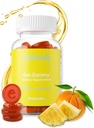 Embody Antioksidant Sun Gummy, Orange Pineapple Flavor, Fern ekstrakt Supplement for anti-aldring, mørke flekker, sunn hud - fremmer kollagen produksjon, vitamin C, Selenium (60 greve, oransje Pineapple)