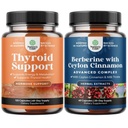 Bundle av Herbal Thyroid Støtte Complex - Potent Kelp jodin Supplement for hormonbalanse og Balancing Berberine Plus 1200mg Per Serving Complex - Antioksidant Berberine med Ceylon Cinnamon
