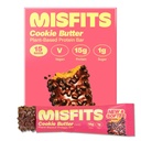 Misfits Vegansk Protein Bars, Cookie Smør - Oppdatert oppskrift | Plant Basert, Lavt Sugar & Carb, Høy Fiber Snacks | Pakke med 15