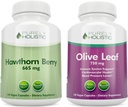 Rent Holistisk Hawthorn Berry 665mg + Olive Leaf Extract 750mg Bundle + 270 Vegan Capsules - Laget i USA