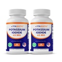 Vitamatic Kalium jodide 65 mg per servering - 60 tabletter - Thyroid støtte - KI piller (60 greve (pakke på 2))
