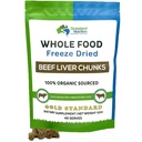 GRASSLAND NUTRITION Organic Liver Freeze tørket Chunks - høy i naturlig jern, vitamin A, B12 for energi (120g)