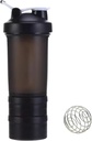 Proteinshakerflaske med lagringssammenligninger | Pre-Workout, Protein, Kosttilskudd | 16,9 oz (500 ml) [svart]