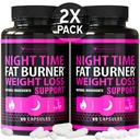 (2 Pack) Natttid vekttap piller for kvinner - Avansert vekttap Supplement - fettforbrennere for kvinner - Diettpiller som jobber raskt - Belly fettforbrenner - Appetite Suppressant - laget i USA