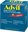 Advil Ibuprofen, 200 mg, 50 emballasjer med 2 belagte tabletter (pakke med 4)
