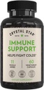 Crystal Star Immune Support Supplement (60 kapsler) - Herbal Immune Booster for et proaktivt multi-system Defense - Echinacea, Goldensel, Yarrow & Elecampane - Ikke-GMO