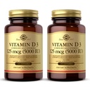 Solgar vitamin D3 (Cholecalciferol) 10 mg (400 IU) - 100 Softgels, pakke med 2 - Hjelper opprettholde sunne bein og tenner - Immunsystemstøtte - Ikke-GMO, Glutenfri, Dairy Free - 200 Total Services