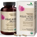 Futurebiotika folsyre 800mcg fra organisk sitron peel USDA Certified Organic, 120 vegetariske tabletter