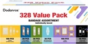Variasjon Bandages Pack,328ct Assortert bulk forskjellige størrelser, figurer og funksjoner | Sheer & Flex stoff med Benzalkonium, ECO Bamboo stoff, Vanntett, Cartoon Blind Box Fragrance Bandages