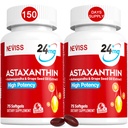 Astaxanthin Supplements 24 mg, 5 måneders forsyning - Coconut MCT Olje, Frisk Microalgae Kilde m/Grapfrøolje, Ashwagandha - Antioksidanter for sunn hud, øyne, aldring - Ikke-GMO & Glutenfri, 150 Softgels