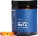 eimele | Optimal Omega+ | Plantebasert Omega-3 EPA & DHA | Supplement for hjerne, øye og hjerte helse | Antioksidant støtte for kognitiv funksjon og velvære | Ikke-GMO | Vegan | 60 mykgelkapsler