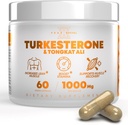 Peak Revival-X Turkesteron Tongkat Ali Supplement (500mg Ajuga Turkestanica + 250mg Tongkat Ali) 60 Kapsler-Turkesteron Supplement 1000mg - Muskel styrke og gjenoppretting støtte - laget i USA