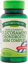 Naturens sannhet Triple Styrke Glukosamine Chondroitin MSM Complex Dietary Supplement - 60 Coated Caplets, Pakke med 2